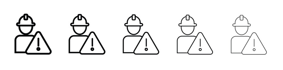 Construction risk icon web Vector collection in black strokes