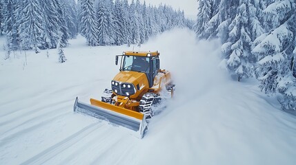 GPS-guided smart plow carving perfectly straight lines 