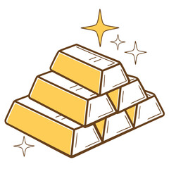 gold bars isolated on white