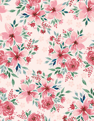 design art vintage floral pattern pastel colors