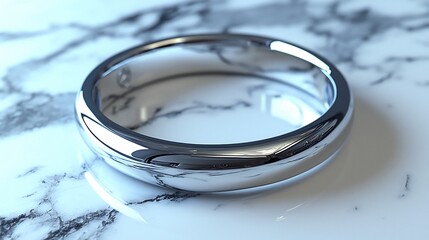 Elegant silver band reflecting subtle marble patterns for timeless style
