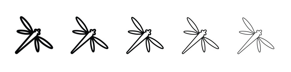 Dragon fly icon web Vector collection in black strokes