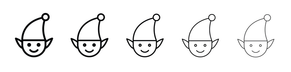 Elf icon web Vector collection in black strokes