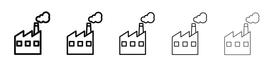 Factory icon web Vector collection in black strokes