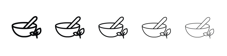 Herbal medicine icon web Vector collection in black strokes