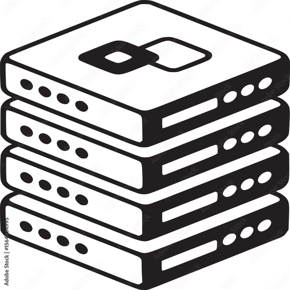Poster server stack data center hosting database network storage cloud computing technology information inf