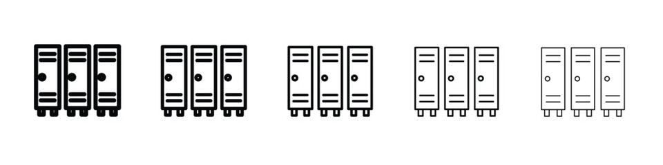 Locker icon web Vector collection in black strokes