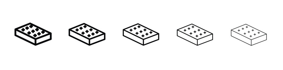 Mattress icon web Vector collection in black strokes