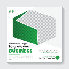 Business promotional social media post banner design template, Creative marketing Instagram post design, Square web banner design
