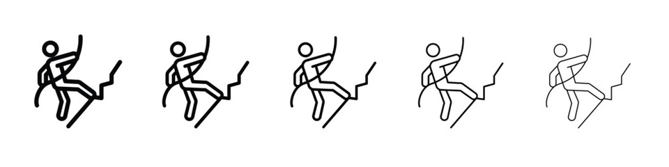 People Climbing icon web Vector collection in black strokes