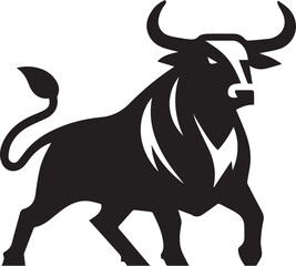 bull silhouette logo vector