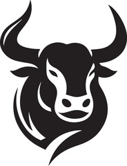 bull silhouette logo vector