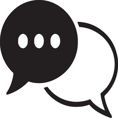 Chat bubble vector icon illustration for communication message and social media conversation design concept on transparent background