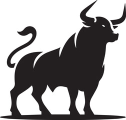 bull silhouette logo vector