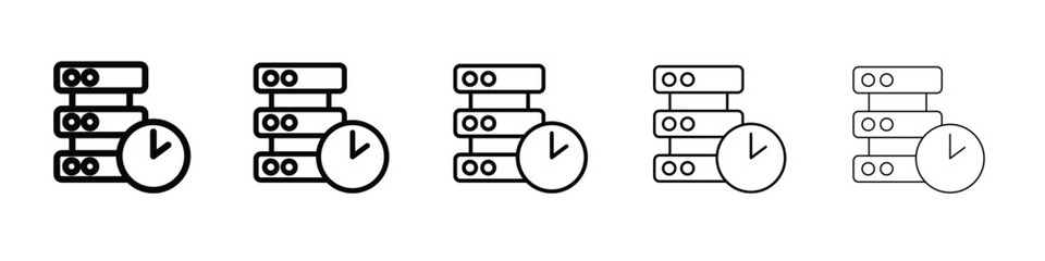 Real time data icon web Vector collection in black strokes