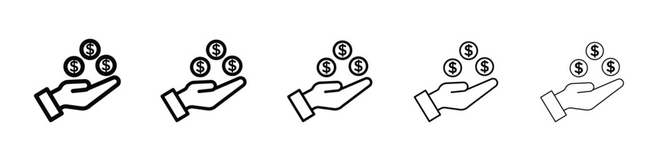 Revenue icon web Vector collection in black strokes