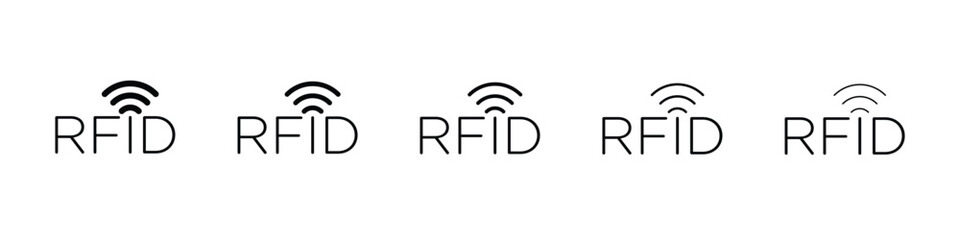 RFID icon web Vector collection in black strokes