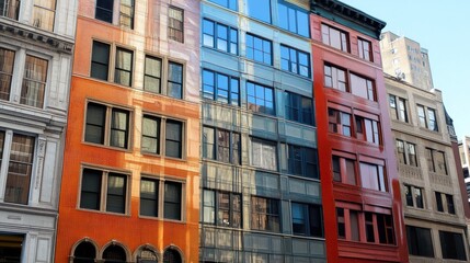 Colorful urban buildings