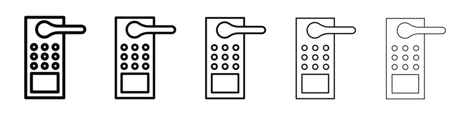 Smart lock icon web Vector collection in black strokes