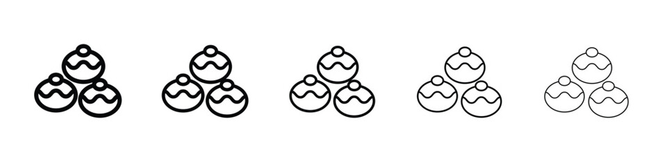 Sufganiyah icon web Vector collection in black strokes