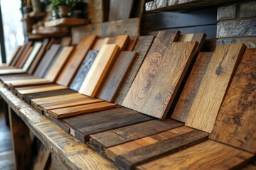 Stacked Wooden Squares With Natural Grain
