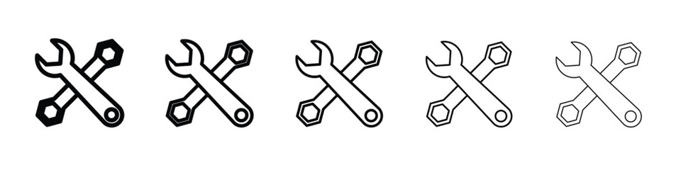 Tools icon web Vector collection in black strokes