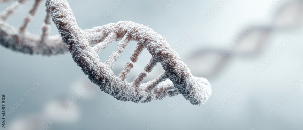 Aufkleber Illuminated Digital DNA Helix with Technology Network Background for Biotechnology Advancements and Genetic Engineering Promotions