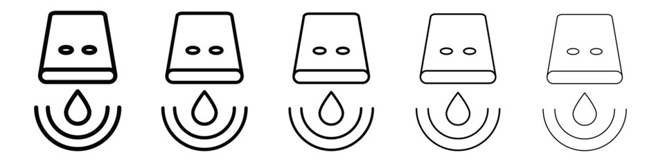 Water sensor icon web Vector collection in black strokes