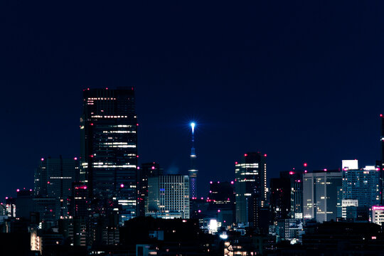 Beacon of Tokyo &ndash; Skytree Illuminated in Urban Skyline