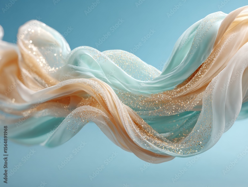 Poster Premium Abstract Energy Filaments and Particles Flowing in Space Modern Quantum Mechanics Concept for Tech Marketing and Advertising Campaigns