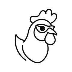 cool chicken head outline with shades line art
