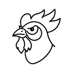 cool chicken head outline with shades line art