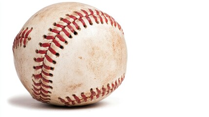 Well-Used Baseball Close-Up