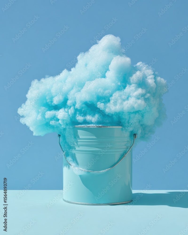 Poster Minimalist Cryogenic Liquid Nitrogen Vapor Overflow in Metallic Container on Laboratory Floor Highlighting Advanced Cooling and Safety Protocols