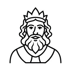 elegant bearded king outline drawing vector
