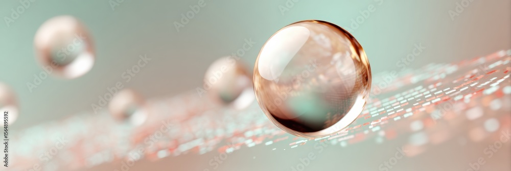 Fototapete Quantum Sensor Sphere Emitting Digital Data Streams for AI and Fraud Detection in Futuristic Cybersecurity and Real-Time Imaging Solutions