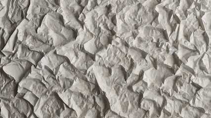 Paper texture, white, crumpled, creased, wrinkled, glued—this background features an aged, imperfect surface with visible folds and distortions, creating a tactile, vintage, and artistic look ideal fo
