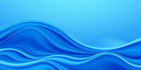 Fototapeta premium Abstract blue ocean wave background, vector illustration of flowing lines, art, water