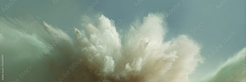 Poster Dynamic Powder Explosion Splash in Fine Particles on Dark Background for Cosmetics Marketing and Creative Brand Impact Visuals