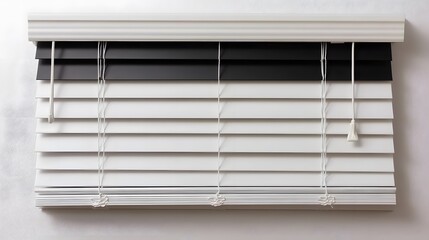 Modern White and Black Wooden Blinds Window Covering