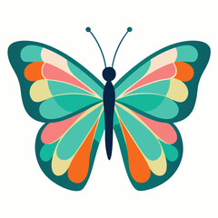 simple colored butterfly vector symmetrical