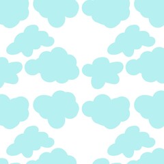 Light Blue Cloud Seamless Pattern