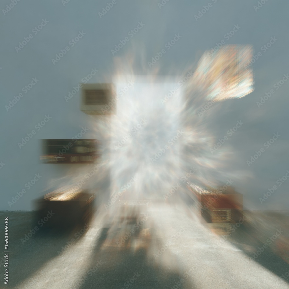 Aufkleber Abstract Quantum Wave Visualization in High-Tech Lab Environment Representing Computational Physics Breakthrough and Data Complexity