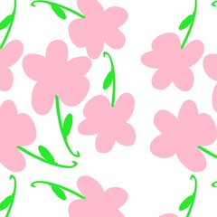Playful Pink Flower Seamless Pattern