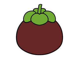 シンプルなマンゴスチンのイラスト素材