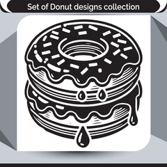 Bold Donut Stack Illustration for Bakery and Dessert Shop Set of donut designs collection vector art