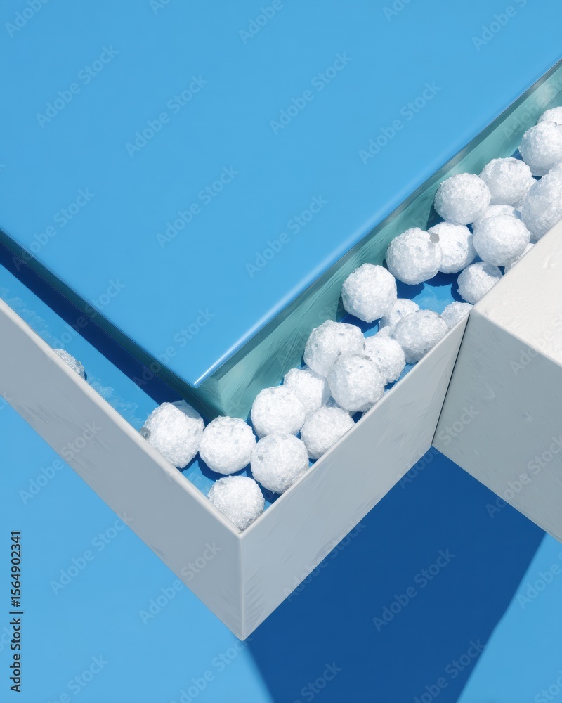 Poster High-Quality Severe Weather Ice Pellets on Roof Gutter System for Authentic Property Damage Assessment and Storm Recovery Marketing Content