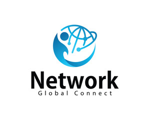 Network logo creative connect people global digital