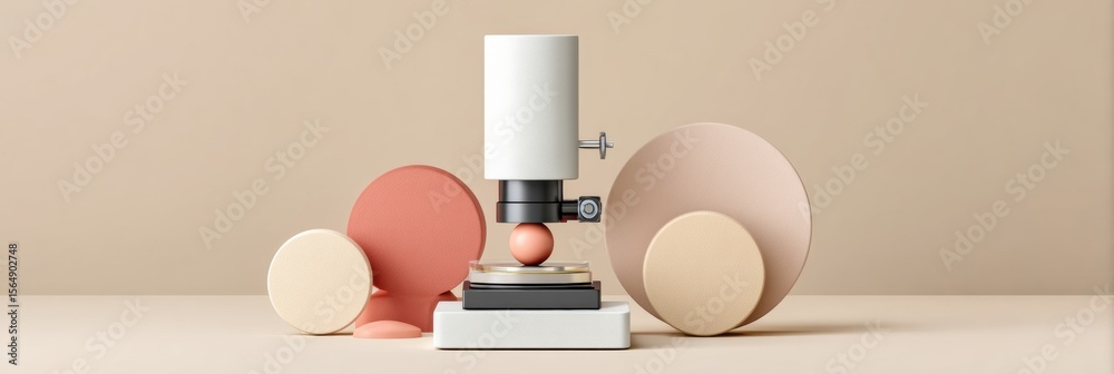 Aufkleber Quantum Sensor Microscope Platform with Precision Mechanical Components and Atomic Structure Imaging for Advanced Nanotechnology Applications and Scientific Innovation