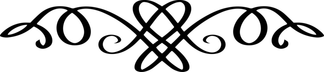 Calligraphic curved classical luxury line art.